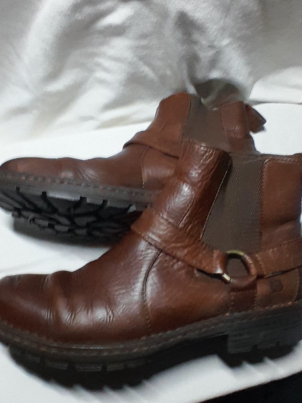 Born H00723 CQH13 Leather Boots Brown US 11 Good